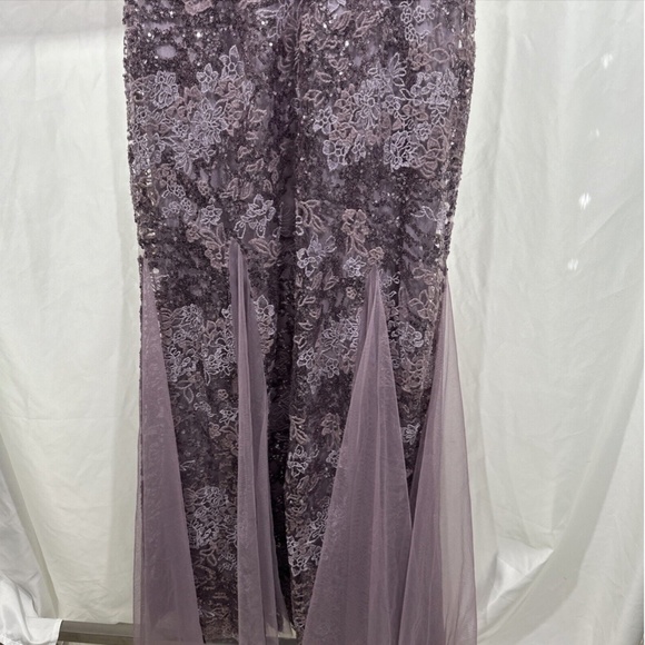 NWT $269 Alex Eveings [ 8 ] Sequin Embroidered Trumpet Gown in‎ Purple - Picture 12 of 14